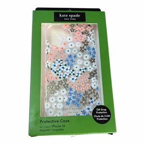 Kate Spade Daisy Floral iPhone 16 Case - White and Blue